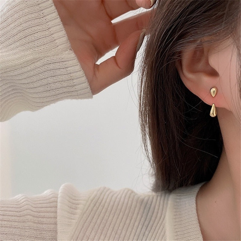 Cute Korean Earrings Heart Bling Zircon Stone Rose Gold Color Stud Earring for Women Fashion Jewelry 2026 New Gift